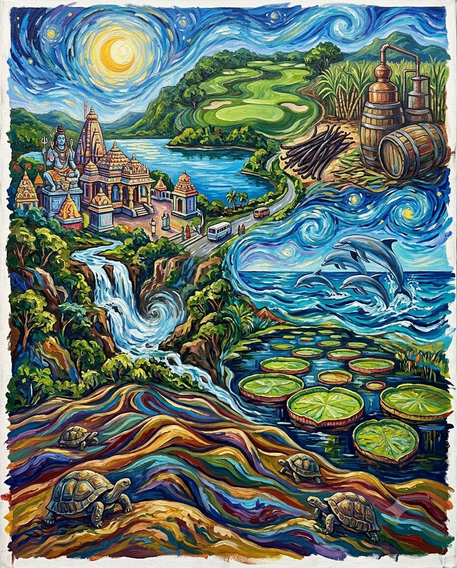 Mauritius im Stil von Van Gogh